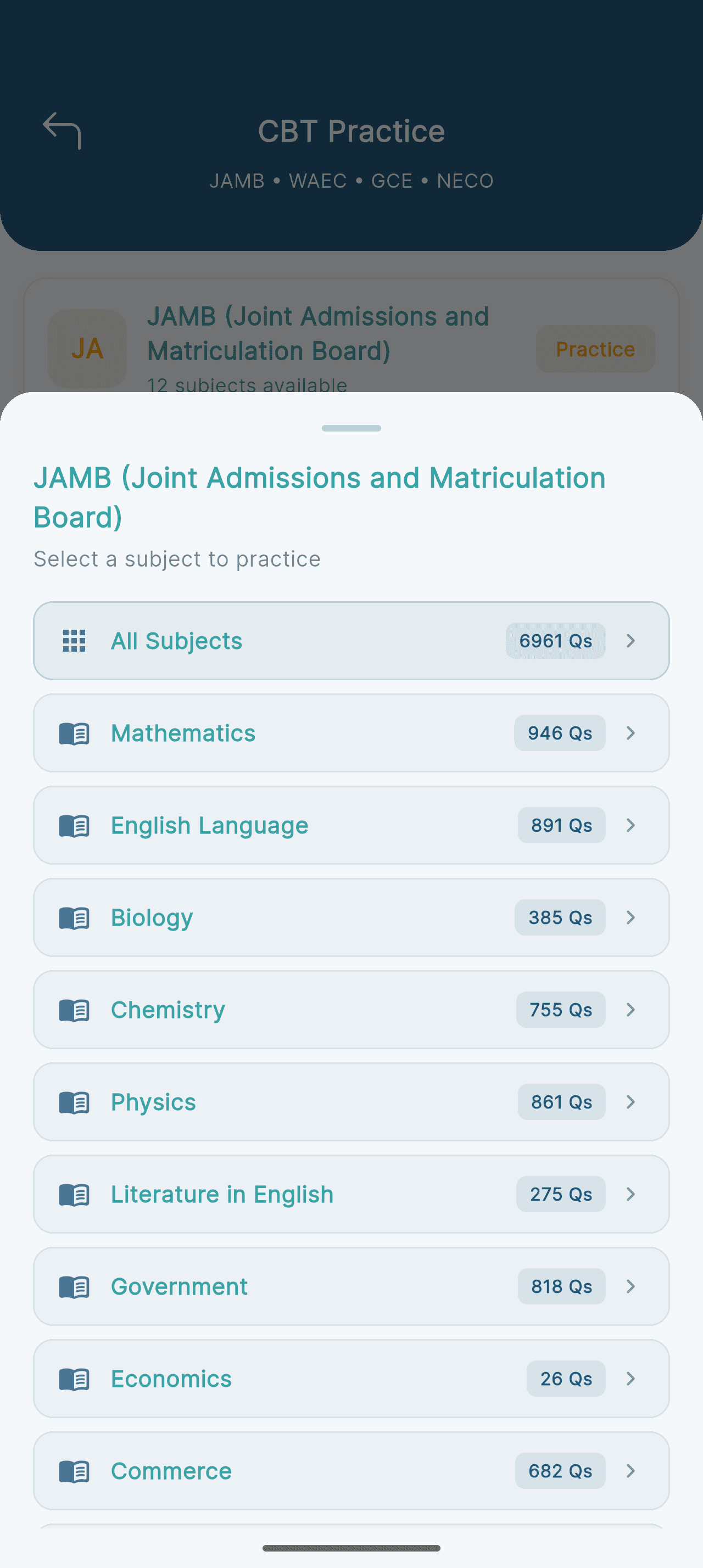 CBT Practice Screen